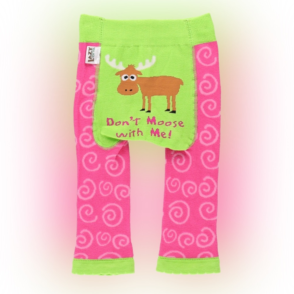LAZY ONE Don’t Moose with Me Leggings,‎ Pink & Green, 12-18m